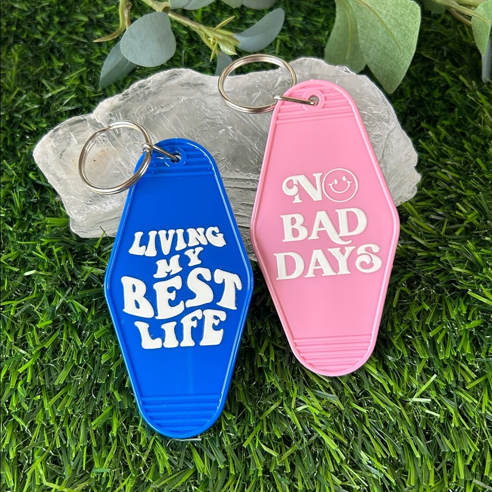 Two Custom Made Key Chain Bag Charms NWOT